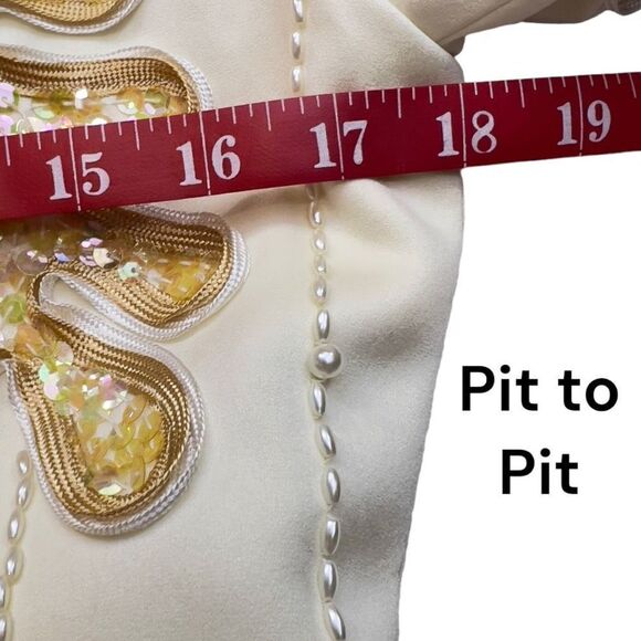 Vintage Designer MAX NUGUS 2 Piece Sequins Beaded Handmade Couture Jacket/Skirt - Picture 9 of 16
